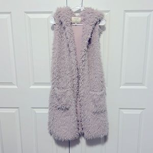 Hooded fur vest